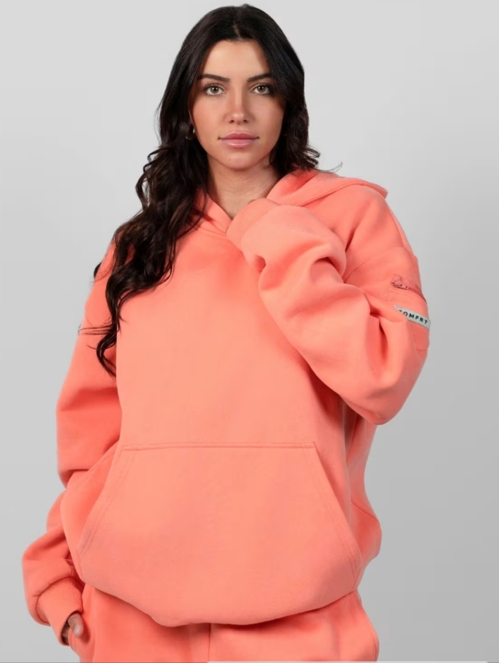 Comfrt Essentials Hoodie In Coral NWT